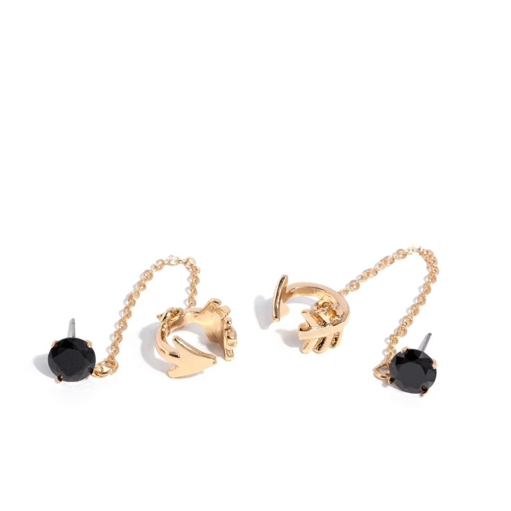 Paparazzi Gold and Black Dangle Earrings Manifesting Good Cuff Fashion Jewelry